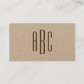 Carte De Visite Monogramme simple trois lettres marron foncé (Devant)