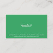 Carte De Visite Monogramme simple (vert émeraude) (Dos)