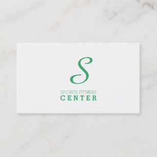 Carte De Visite Monogramme simple (vert émeraude)