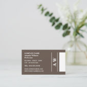 Carte De Visite Monogramme simpliste, minimaliste (Debout devant)