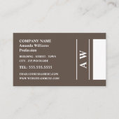 Carte De Visite Monogramme simpliste, minimaliste (Devant)