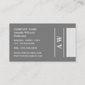 Carte De Visite Monogramme simpliste, minimaliste (Devant)