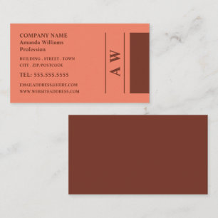 Carte De Visite Monogramme simpliste, minimaliste