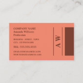 Carte De Visite Monogramme simpliste, minimaliste (Devant)