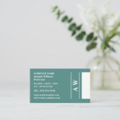 Carte De Visite Monogramme simpliste, minimaliste (Debout devant)