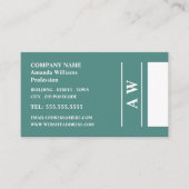 Carte De Visite Monogramme simpliste, minimaliste (Devant)