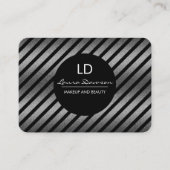 Carte De Visite Monogramme Sliver Glamor Cercle et rayures (Devant)