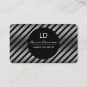 Carte De Visite Monogramme Sliver Glamor Cercle et rayures (Devant)