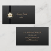 Carte De Visite Monogramme sobre élégant (Devant / Derrière)