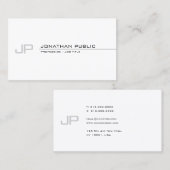 Carte De Visite Monogramme sophistiqué Moderne Professionnel Simpl (Devant / Derrière)