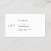 Carte De Visite Monogramme sophistiqué Moderne Professionnel Simpl (Dos)