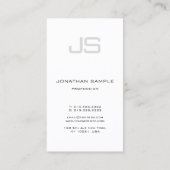 Carte De Visite Monogramme sophistiqué Noir Blanc Unique Plain (Dos)