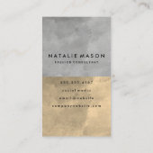 Carte De Visite Monogramme Sophistiqué Sepia Gris Blocs de couleur (Dos)