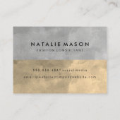 Carte De Visite Monogramme Sophistiqué Sepia Gris Blocs de couleur (Dos)