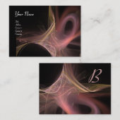 Carte De Visite MONOGRAMME SOURIS Vibrant noir rose rouge brun (Devant / Derrière)