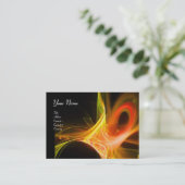 Carte De Visite MONOGRAMME SOURIS Vibrant noir rose rouge jaune (Debout devant)