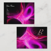 Carte De Visite MONOGRAMME SOURIS Vibrant noir rose rouge violet (Devant / Derrière)