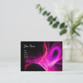 Carte De Visite MONOGRAMME SOURIS Vibrant noir rose rouge violet (Debout devant)