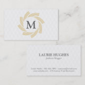 Carte De Visite Monogramme | Spirale, Motif diamant (Devant / Derrière)