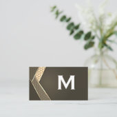 Carte De Visite Monogramme | Style géométrique industriel (Debout devant)