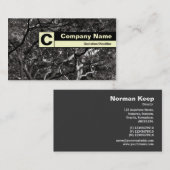 Carte De Visite Monogramme sur arête - Branches japonaises 03 (Devant / Derrière)