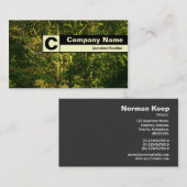 Carte De Visite Monogramme sur arête - Branches japonaises 05 (Devant / Derrière)