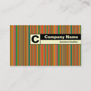 Carte De Visite Monogramme sur bordure - Bandes colorées 02