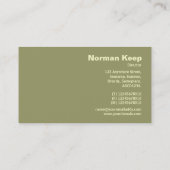 Carte De Visite Monogramme sur bordure - Brown vert 999966 (Dos)