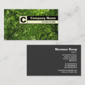 Carte De Visite Monogramme sur bordure - Canopée en bois (Devant / Derrière)