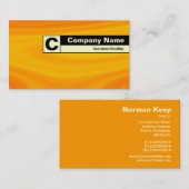 Carte De Visite Monogramme sur bordure - Crème orange (Devant / Derrière)