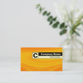 Carte De Visite Monogramme sur bordure - Crème orange (Debout devant)