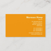 Carte De Visite Monogramme sur bordure - Crème orange (Dos)