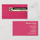 Carte De Visite Monogramme sur bordure - Crimson brossé (Devant / Derrière)