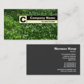 Carte De Visite Monogramme sur bordure - Fleurs de bois (Devant / Derrière)