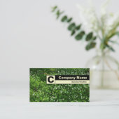 Carte De Visite Monogramme sur bordure - Fleurs de bois (Debout devant)