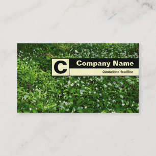 Carte De Visite Monogramme sur bordure - Fleurs de bois