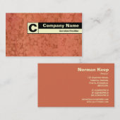 Carte De Visite Monogramme sur bordure - Fossiles en terre cuite (Devant / Derrière)