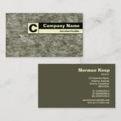Carte De Visite Monogramme sur bordure - Granite numérique (Devant / Derrière)