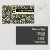 Carte De Visite Monogramme sur bordure - Motif 140617 (Devant / Derrière)