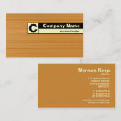 Carte De Visite Monogramme sur bordure - ocre brossé (Devant / Derrière)