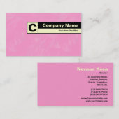 Carte De Visite Monogramme sur bordure - rose brossé (Devant / Derrière)