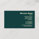 Carte De Visite Monogramme sur bordure - Roue étoile verte (Dos)