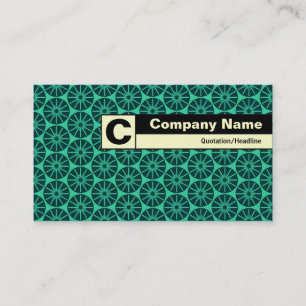 Carte De Visite Monogramme sur bordure - Roue étoile verte