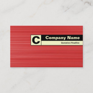 Carte De Visite Monogramme sur bordure - Rouge brossé