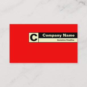 Carte De Visite Monogramme sur bordure - Rouge FF0000