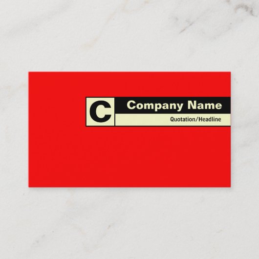 Carte De Visite Monogramme sur bordure - Rouge FF0000 (Devant)