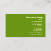 Carte De Visite Monogramme sur bordure - Vert 669900 (Dos)