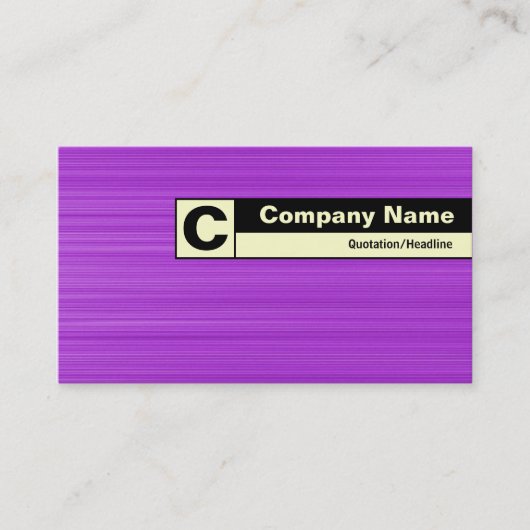 Carte De Visite Monogramme sur bordure - Violet brossé (Devant)