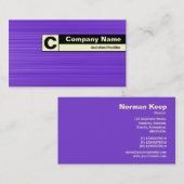 Carte De Visite Monogramme sur bordure - Violet brossé (Devant / Derrière)
