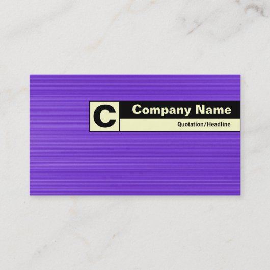 Carte De Visite Monogramme sur bordure - Violet brossé (Devant)